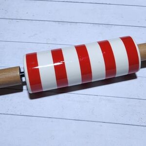 Mini Ceramic Rolling Pin with Wood Handles 6 Inch Roller 12 Inch With Handles